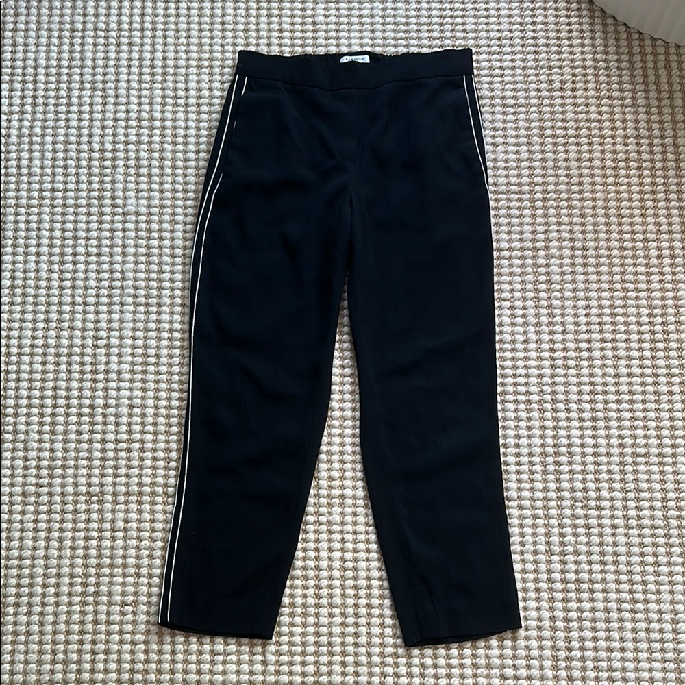 Babaton black pant with white stripe